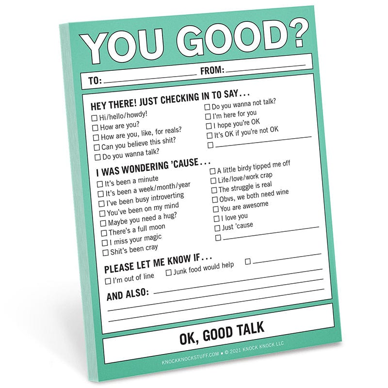 You Good? Nifty Note Pad - Knock Knock