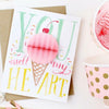 You Melt My Heart Ice Cream Cone Pop-up Card - Inklings Paperie